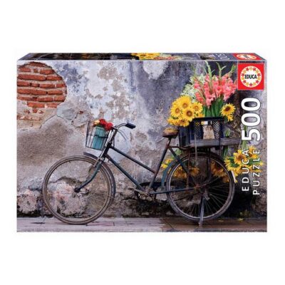 puzzle educa 500pcs bicicleta con flores