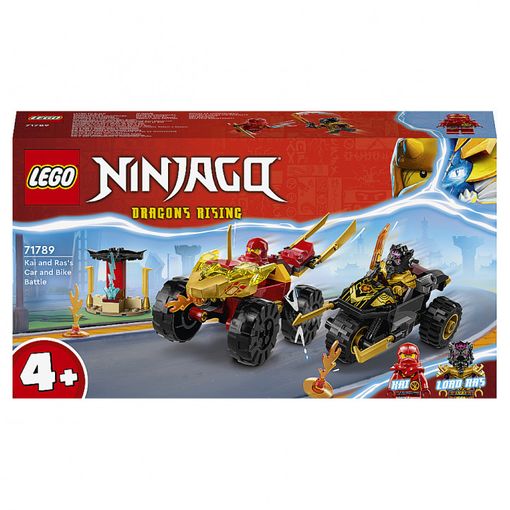 LEGO NINJAGO BATALLA EN COCHE Y MOTO DE KAI Y RAS